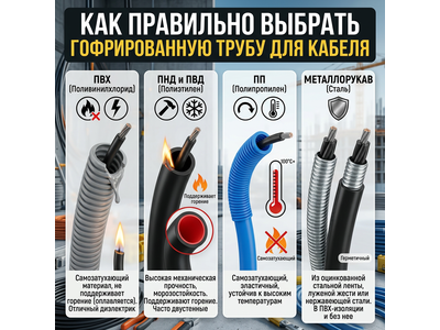 Как правильно выбрать гофрированную трубу для кабеля