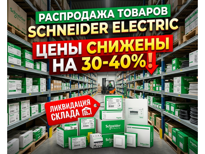 Распродажа товаров Schneider Electric со склада — цены снижены на 30-40%!