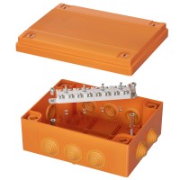 Коробка пластиковая FS с кабельными вводами иклеммниками,IP55,150х110х70мм, 12р, 450V,6A,4мм.кв