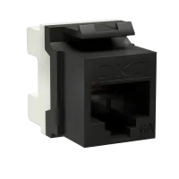 Модуль Keystone RJ45 CAT6А неэкранированный, 180 градусов, черный