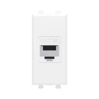 Компьютерная розетка RJ-45 без шторки модульная, кат.5е, "Avanti", "Белое облако", 1 модуль