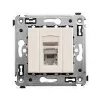 Компьютерная розетка RJ-45 в стену, кат.5e одинарная экранированная, "Avanti","Ванильная дымка"