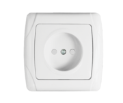Мадрид Розетка 1-местная 10А без заземления белая с защ. штор. EKF