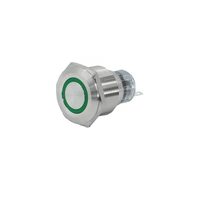 GQ22-L-11E/G/S, зелёный, металл, 1C1NO1NC, цилиндр, d22мм, IP65  (ЭТ)