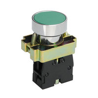 LAY5-BA31, зелёный, 1НО, цилиндр, хром, без подсветки, d22мм  (ЭТ)