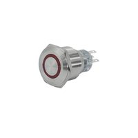GQ22-L-11E/R/220V/S, красный, металл, 1C1NO1NC, цилиндр с подсветкой 220В AC/DC, d22мм, IP65  (ЭТ)