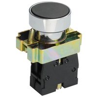 LAY5-BA21, чёрный, 1НО, цилиндр, хром, без подсветки, d22мм  (ЭТ)