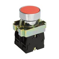 LAY5-BA45, красный, 1НО+1НЗ, цилиндр, хром, без подсветки, d22мм  (ЭТ)