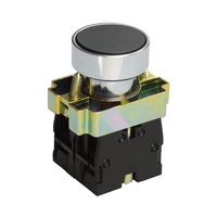 LAY5-BA25, чёрный, 1НО+1НЗ, цилиндр, хром, без подсветки, d22мм  (ЭТ)