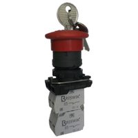 КМЕ 5111м -К УХЛ3, красный, 1но+1нз, гриб с фиксацией и ключом, IP 40  (ЭТ)