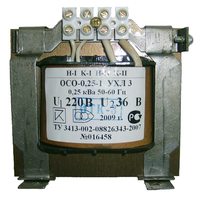 ОСО-0,25 УХЛ3 220/36, IP00, трансформатор