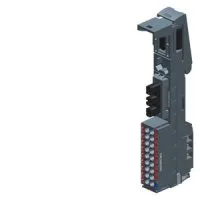 SIMATIC ET 200SP, модуль распределения потенциалов, базовый блок PotDis, PotDis-BU типа P1, тёмный, 17 x P1 и 1 x P2 втычных (Push-In) клемм. Шины P1-, P2- и AUX продолжаются с базового блока слева, упаковка: 1 шт., Ш x В: 15 мм x 117 мм