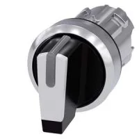 АКТУАТОР ПОВОРОТНОГО ПЕРЕКЛЮЧАТЕЛЯ С ВОЗМОЖНОСТЬЮ ПОДСВЕТКИ, 22MM, КРУГЛ., ГЛЯНЦЕВЫЙ МЕТАЛЛ, КОРОТКАЯ ЧЁРНАЯ РУКОЯТКА С БЕЛОЙ ВСТАВКОЙ, 3 КОММУТАЦИОННЫХ ПОЛОЖЕНИЯ: I-O-II, С ФИКСАЦИЕЙ, УГОЛ ПОВОРОТА РУКОЯТКИ 2X45 ГРАД.: 10:30Ч./12Ч./13:30Ч.