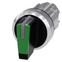 АКТУАТОР ПОВОРОТНОГО ПЕРЕКЛЮЧАТЕЛЯ С ВОЗМОЖНОСТЬЮ ПОДСВЕТКИ, 22MM, КРУГЛ., ГЛЯНЦЕВЫЙ МЕТАЛЛ, РУКОЯТКА КОРОТКАЯ ЧЁРНАЯ С ЗЕЛЁНОЙ ВСТАВКОЙ, 3 КОММУТАЦИОННЫХ ПОЛОЖЕНИЯ: I>O<II, БЕЗ ФИКСАЦИИ, УГОЛ ПОВОРОТА РУКОЯТКИ 2X45 ГРАД.: 10:30Ч. /12Ч./13:30Ч.