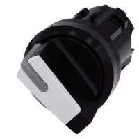 АКТУАТОР ПОВОРОТНОГО ПЕРЕКЛЮЧАТЕЛЯ С ВОЗМОЖНОСТЬЮ ПОДСВЕТКИ, 22MM, КРУГЛ., ПЛАСТИК, КОРОТКАЯ ЧЁРНАЯ РУКОЯТКА С БЕЛОЙ ВСТАВКОЙ, 2 КОММУТАЦИОННЫХ ПОЛОЖЕНИЯ: O-I, С ФИКСАЦИЕЙ, УГОЛ ПОВОРОТА РУКОЯТКИ 90 ГРАД.: 10:30Ч. /13:30Ч.