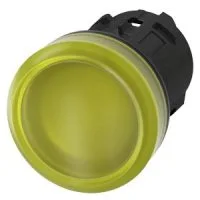 ЭЛЕМЕНТ СВЕТОВОГО ИНДИКАТОРА С ЖЁЛТЫМ РАССЕИВАТЕЛЕМ, 22MM, КРУГЛ., ПЛАСТИК, РАССЕИВАТЕЛЬ МАТОВЫЙ