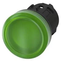 ЭЛЕМЕНТ СВЕТОВОГО ИНДИКАТОРА С ЗЕЛЁНЫМ РАССЕИВАТЕЛЕМ, 22MM, КРУГЛ., ПЛАСТИК, РАССЕИВАТЕЛЬ МАТОВЫЙ
