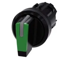АКТУАТОР ПОВОРОТНОГО ПЕРЕКЛЮЧАТЕЛЯ С ВОЗМОЖНОСТЬЮ ПОДСВЕТКИ, 22MM, КРУГЛ., ПЛАСТИК, РУКОЯТКА КОРОТКАЯ ЧЁРНАЯ С ЗЕЛЁНОЙ ВСТАВКОЙ, 3 КОММУТАЦИОННЫХ ПОЛОЖЕНИЯ: I-O-II, С ФИКСАЦИЕЙ, УГОЛ ПОВОРОТА РУКОЯТКИ 2X45 ГРАД.: 10:30Ч./12Ч./13:30Ч.