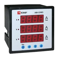 Амперметр цифровой AM-D963 на панель 96х96 трехфазный EKF
