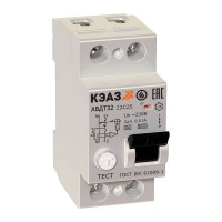 Выключатель автоматический дифференциального тока 2п C 25А 30мА тип A 6кА АВДТ32-22C25 A УХЛ4 КЭАЗ