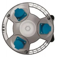 Комбинация розеток 3KRAFT IP44 3хSCHUKO 2P+E 16А 230В сер. Mennekes