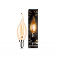 Лампа светодиодная Filament Свеча на ветру E14 5Вт 2700К Golden GAUSS