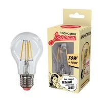 Лампа светодиодная LED Филамент 10Вт грушевидная A60 160-260В E27 1100лм 2700К ЭКОНОМКА