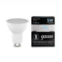 Лампа светодиодная Led MR16 GU10-dim 5Вт 4100К диммируемая Gauss