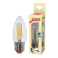 Лампа светодиодная LED Филамент 5Вт Свеча 160-260В E27 450лм 4500К ЭКОНОМКА