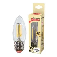 Лампа светодиодная LED Филамент 5Вт Свеча 160-260В E27 450лм 2700К ЭКОНОМКА