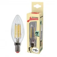 Лампа светодиодная LED Филамент 8Вт Свеча 160-260В E14 720лм 4500К  ЭКОНОМКА