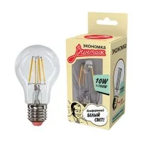 Лампа светодиодная LED Филамент 10Вт грушевидная A60 160-260В E27 1100лм 4500К  ЭКОНОМКА