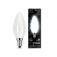 Лампа светодиодная Filament Свеча E14 5Вт 4100К OPAL GAUSS