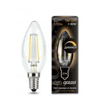 Лампа светодиодная LED Filament Candle dimmable E14 5Вт 2700К Gauss