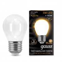Лампа светодиодная Filament Шар E27 5Вт 2700К OPAL GAUSS