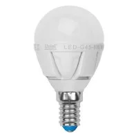 Лампа светодиодная диммируемая LED-G45-6Вт/NW/E14/FR/DIM PLP01WH 6Вт шар 4500К белый E14 600лм 220-230В картон Uniel
