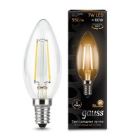 Лампа светодиодная Filament Свеча E14 7Вт 2700К GAUSS