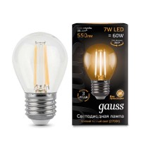 Лампа светодиодная Filament Шар E27 7Вт 2700К GAUSS