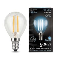 Лампа светодиодная Filament Шар E14 7Вт 4100К GAUSS