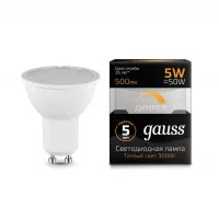 Лампа светодиодная Led MR16 GU10-dim 5Вт 3000К диммируемая Gauss