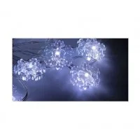 Гирлянда Снежинки 2м 20LED бел. прозр. провод 2Вт 4.5В IP67  (батарейки 2хCR2032 в компл.) NEON-NIGHT 303-010