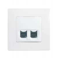 Розетка компьютерная СП Etika RJ45 + RJ45 CAT.6 UTP бел. Leg
