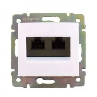 Механизм розетки комп. СП Valena RJ45 CAT.5 2 вых. UTP бел. блист. Leg