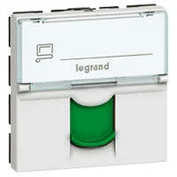 Механизм розетки комп. СП Mosaic 2мод. RJ45 FTP CAT.6 зел. шторки Leg