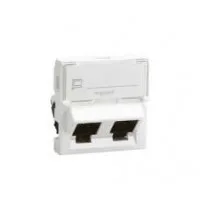 Механизм розетки комп. СП Mosaic 2мод. RJ45 + RJ45 UTP CAT.5 45град. Leg