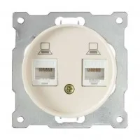 Механизм розетки комп. 2-м СП Florence RJ45 кат.5e беж. OneKeyElectro
