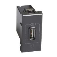 Розетка USB Axolute 1мод. 1.1А 230/5В антрацит Leg BTC