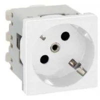 Механизм розетки 1-м СП Simon Connect K45 2мод. с заземл. бел. Simon