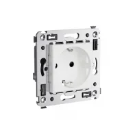 Розетка 1-м СП 2мод. Avanti Белое облако 16А IP20 2P+E защ. шторки бел. DKC 4400003
