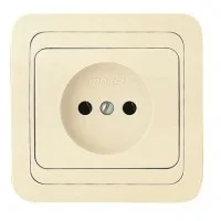 Розетка 1-м СП Mimoza 16А IP20 без заземл. крем./крем. Makel 25022